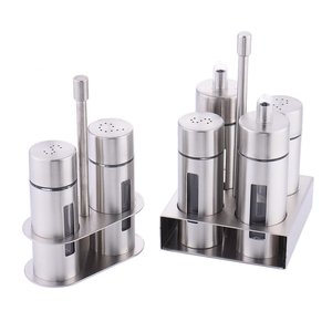 Ensemble d'étagères à épices en acier inoxydable 2/3/4 bouteilles rechargeables, organisateur d'assaisonnements, compatible avec les aliments, OEM disponible - Product Image 2