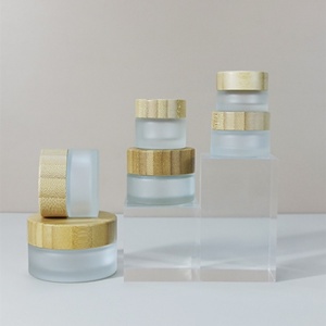 Tarros de Vidrio Ámbar para Crema Facial Cosmética con Logotipo Personalizado, Envases Vacíos para Manteca Corporal de 5g, 10g, 15g, 20g, 30g, 50g, 100g con Tapas de Bambú - Product Image 5