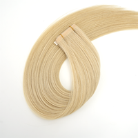 Extensions de cheveux à bandes adhésives sans couture, blondes, double épaisseur, qualité salon, cuticules alignées, longues, pour personnes à la peau claire