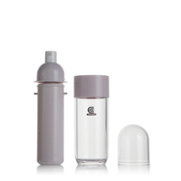 Flacon cosmétique en plastique sans air avec pompe cylindrique de 15 ml, 30 ml, 50 ml, 100 ml avec bouchon transparent ou argenté