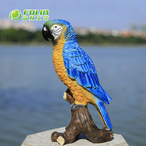 Waterdichte dierenbeeldhouwwerk kunstmatige hars ara papegaai beeldje met standaard voor buiten tuin ornamenten - Product Image 3