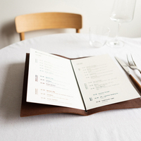 Folder Menu Kulit Kustom dengan Tali Elastis, Buku Menu Restoran Bersampul Keras
