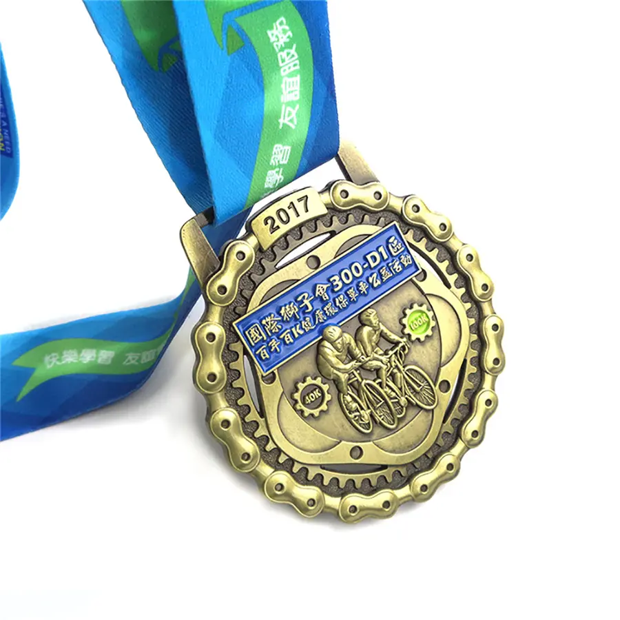 Zhongshan Factory professionelle individuelle Metal Marathon Sport-Award-Medaillon Fahrrad-Football-Trophäe Goldmedaille