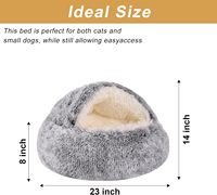 Lit rond pour petit chien ou chat, lit apaisant pour animaux de compagnie, lit anti-anxiété en forme de donut avec tente pour la chaleur et la sécurité, Hundebett