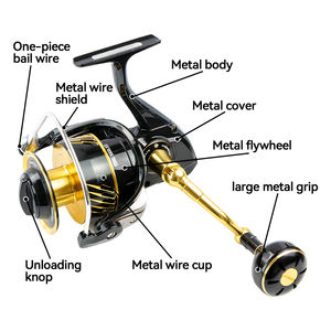 Ağır 4000 8000 10000 tüm Metal balıkçılık Reel 20kg sürükle tam Metal gövde iplik makarası 6000 makara iplik - Product Image 4