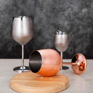 500ml Stainless Steel Tall Red <strong>Wine</strong> Colorful Large-capacity Drum-shaped Drop-resistant <strong>Copper</strong> Plated <strong>Wine</strong> <strong>Glass</strong> - Product Image 3