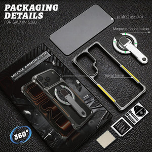 เกราะเมชาแบบหมุนได้สำหรับซัมซุงกาแล็คซี่ S26อัลตร้าสำหรับ iPhone 17 PRO MAX เคสโลหะพร้อมขาตั้งระบายความร้อนของผู้ชาย - Product Image 5