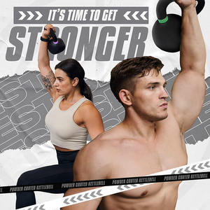 <span class=keywords><strong>Kettle</strong></span> <span class=keywords><strong>Bell</strong></span> avec logo personnalisé Kettlebell de compétition en fonte à revêtement en poudre noire de 4 à 48kg - Product Image 4