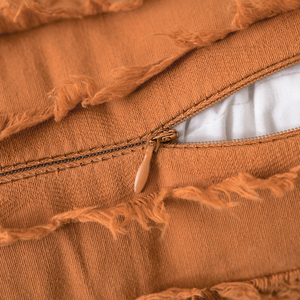 Housses de coussin en lin personnalisées directement à l'usine, bords taillés, glands en macramé, taie d'oreiller 18x18, <span class=keywords><strong>housse</strong></span> d'oreiller de ferme - Product Image 6