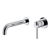 VENTE FLASH Robinet de douche mural contemporain en laiton chromé à poignée unique, avec cartouche céramique douce pour jet de pluie, durable pour salle de bain