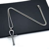Personnalisation Religieux Rétro Oeil d'Horus Croix Égyptienne Lettre Amulette pendentif pour Hommes Femmes Pendentif accessoires Collier