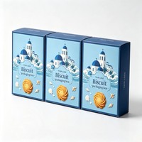 Boîte en carton écologique pour biscuits et snacks, emballage rectangulaire personnalisé pour biscuits, boîte à double rabat recyclable