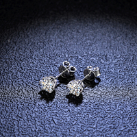 Boucles d'oreilles classiques en argent sterling 925 massif plaqué rhodium, serties d'un véritable diamant Moissanite de 1 carat, couleur D, pureté VVS, taille brillant, pour femme