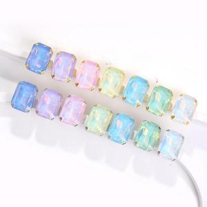 Rectangular octagonal and quadrangular hand-sewn claw diamond <b>wedding</b> and shoe <b>accessories</b>, protein Mocha crystal claw diamond - Product Image 2