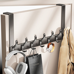 <span class=keywords><strong>Porte</strong></span>-<span class=keywords><strong>manteau</strong></span> à accrocher sur la <span class=keywords><strong>porte</strong></span> <span class=keywords><strong>sans</strong></span> perçage, <span class=keywords><strong>porte</strong></span>-serviettes à accrocher sur la <span class=keywords><strong>porte</strong></span> avec 6 crochets pour suspendre les manteaux - Product Image 6