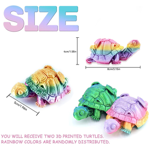 Tortuga Marina Impresa en 3D con Degradado de Color, Adorno Animal Impreso en 3D, Tortuga Mecánica, Regalo para Adultos, Coleccionables, Decoración para Escritorio y Hogar - Product Image 2