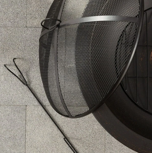 Cheminée d'extérieur moderne pour camping, couleur rouille, avec foyer à bois et accessoire de chauffage, idéale pour Halloween - Product Image 6