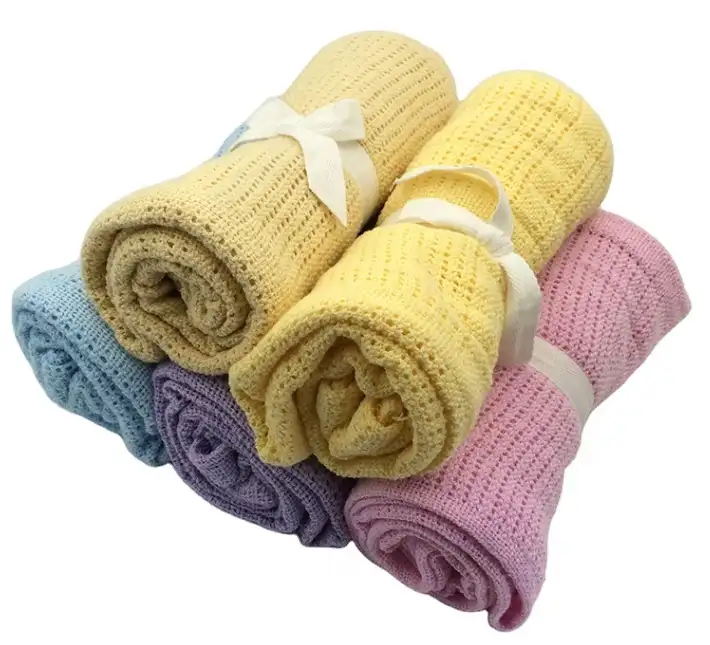 100% cotton baby blanket knitted shawl woolen blanket air conditioning thin nap baby blanket for baby