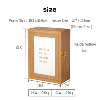 Cadre photo carré en MDF 5x7 avec boîte à ombre pour empreintes de mains et de pieds de bébé, motif floral, pour décoration intérieure