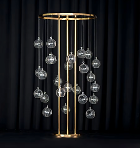 Adornos Florales <span class=keywords><strong>para</strong></span> <span class=keywords><strong>Mesa</strong></span> Principal de Boda Estilo Europeo, Decoración Romántica, Soporte de Flores Metálico <span class=keywords><strong>Dorado</strong></span> Electrochapado - Product Image 1