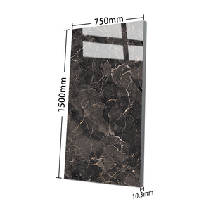 Azulejos de Baño de Mármol Alemán con Aspecto de <span class=keywords><strong>Pizarra</strong></span> Negro Dorado, Azulejos de Cerámica Europeos Esmaltados de Alto Brillo, Azulejos de Porcelana Clásicos Pulidos para Piso - Product Image 3