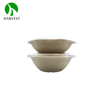 Bol hexagonal jetable en bagasse pour salade à emporter, zéro déchet, résistant à la chaleur et au micro-ondes, 750ml/1000ml, à base de plantes, sans gluten