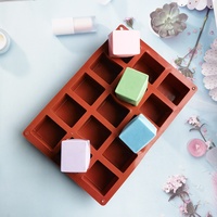 Neue 15 Cavity Cube quadratische Form Silikon form für Kuchen Dekorations werkzeuge DIY Dessert Kuchen formen für Küche Backwerk zeug