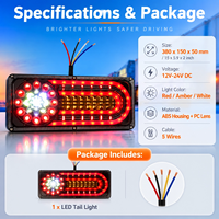 Nouveau feu arrière LED ABS rouge 4-en-1 universel pour camion, remorque, semi-remorque, camionnette (stop, frein, clignotant, marche arrière)