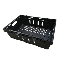 Bac de stockage robuste en plastique à mailles, empilable et emboîtable, avec bras de levage et barre pivotante, pour supermarché, couleur personnalisable