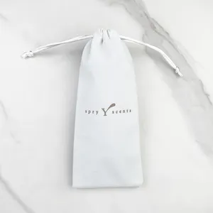 Reusable Custom Printing White Velvet Pen Packing Bags Pouch Gift Candy Glasses Comb Jewelry Perfume Drawstring Packing Bag