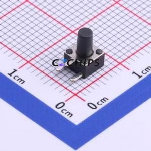TS-1109G-7026 Tactile Switch Through hole Component (THT) Switch Single Pole Single Throw Round Button 2.6N Right Angle Insert - Product Image 1