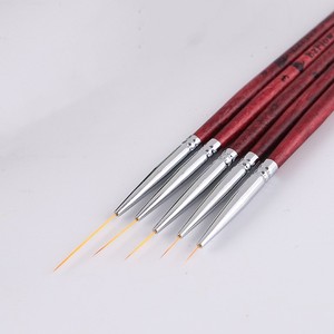 Ensemble de pinceaux professionnels pour nail art à manche long en bois rouge, 6mm/9mm/12mm, pour peinture et sculpture des ongles, marque privée - Product Image 3