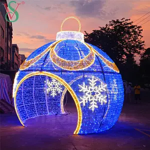 Grote Outdoor Straat Decoraties Kerst Display Boog Lichten Led 3D Bal Motif Lichten