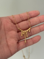Melting Snow Lava Charm Collier Étanche PVD Plaqué Or 304 Bijoux En Acier Inoxydable Cyber Punk Flow Metal Design Collier
