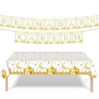 Nappe Jetable Ramadan, Blanc Noir Violet Eid Mubarak Ramadan Kareem Décoration Islamique Musulmane Maison