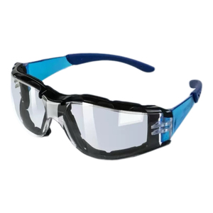 Lunettes de sécurité PC Blue Temple anti-rayures, anti-buée, EN166, avec joint en mousse amovible, pour le travail - Product Image 2