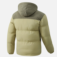Veste d'hiver réversible matelassée color block avec fermeture éclair, confortable, coupe-vent, chaude, décontractée, rétro, respirante, épaisse, à capuche amovible
