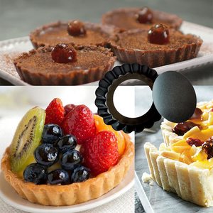 Confezione da 8 Mini tegame da 4 pollici con fondo rimovibile tondeggiante padella per Quiche antiaderente, fondo rimovibile - Product Image 6