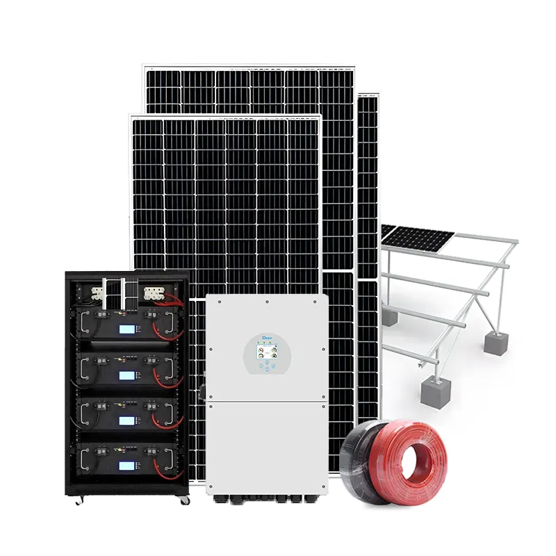 Sistema di pannelli solari 5kw 10kw 15kw 5000w sistema solare fotovoltaico 5kw kit di energia solare ibrido sistema di energia solare