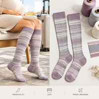Chaussettes de compression graduées pour mollets, confort maternité, en fil mélangé, avec logo, format pack, échantillon, avis