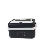 Boîte à bento chauffante portable en acier inoxydable pour usage domestique, avec batterie USB, contrôle numérique, capacité 1,0 L, cuillère incluse, idéale pour la voiture - Offre spéciale