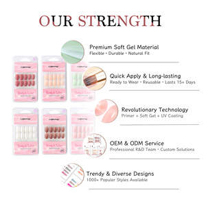 AIERFEI 30 <span class=keywords><strong>Uñas</strong></span> Postizas Rosa Profundo con Rico Tono Magenta Corto Oval Gel Suave Prensa <span class=keywords><strong>en</strong></span> las <span class=keywords><strong>Uñas</strong></span> para Suministro Al por Mayor - Product Image 5