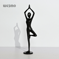 Statue de yoga en polyrésine, style Art déco, écologique, pour la décoration de la maison, sculpture de table pour le salon