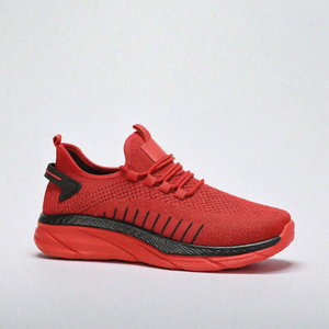 Zapatos para caminar de punto transpirables para hombre, zapatillas ligeras con cordones, suela suave, calzado informal para correr - Product Image 2