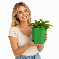 Grand pot de fleurs en plastique PP pour intérieur/extérieur, avec trou de drainage, léger, durable, capacité de 0,5 à 17 L, design moderne pour utilisation au sol