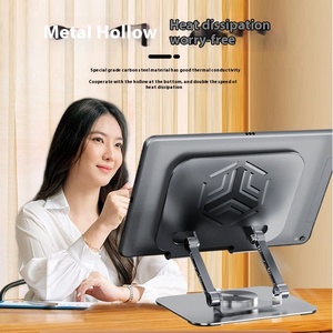 Soporte de Escritorio Plegable y Giratorio para Laptop, Tablet y PC, Totalmente Metálico, Ajustable y Portátil, Compatible con <span class=keywords><strong>iPad</strong></span>, Color Gris, Modelo 2026 - Product Image 2