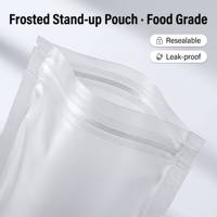 Pochette à fond plat en poudre à fermeture éclair personnalisée pochettes de stockage de noix alimentaires sac d'emballage auto-scellant à fermeture éclair transparente