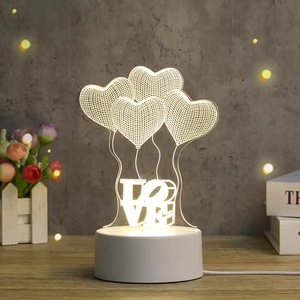 Lampe de chevet LED créative 3D en forme de dessin animé, alimentée par piles, en acrylique, décoration de chambre à coucher, ambiance festive, <span class=keywords><strong>anniversaire</strong></span> - Product Image 6