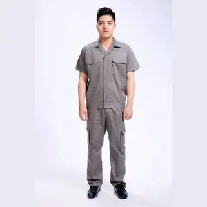 Construction Engineer Food Industrial Mechanic Work Uniform Shirts Short Sleeve Men's Workwear
