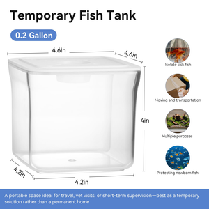 Petit aquarium de bureau rectangulaire créatif en plastique pour poissons rouges et tortues, 1,5 L, écologique, moderne, accessoires pour aquarium de salon - Product Image 2
